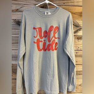 Comfort Colors Gray Long Sleeve Tee with Red Graphic